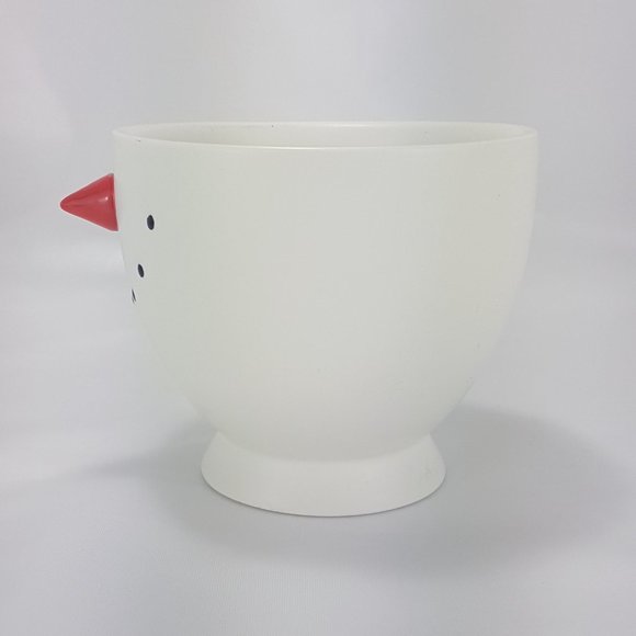 Vintage INDIGO Snowman Mug Teacup White Ceramic Red Carrot Nose Black Coal Mouth - Picture 2 of 8